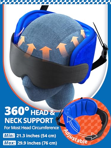 SARISUN Travel Pillows for Airplanes, 2 Pack Airplane Pillows for Long Flight with Sleep Eye Mask, Plane Head Strap for Road Trip, 360° Support for Sleeping, Stop Bobblehead Travel Essentials, Black - Image 5