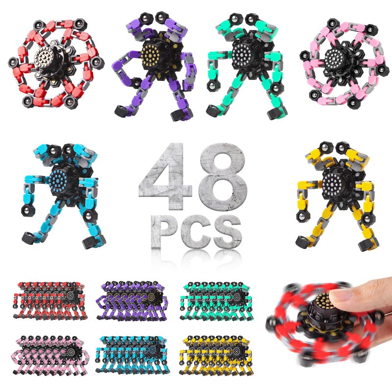Gokeey Transformable Fidget Spinners for Kids and Adults Stress Relief Sensory Toys for Boys and Girls Fingertip Gyros for Kids Classroom Birthday Party Favors - Image 2