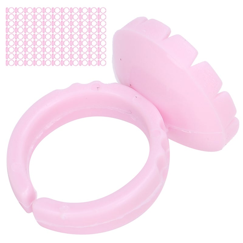 100pcs Disposable Eyelash Glue Ring Cup Eyelash Extension Glue Holder AccessoryPink - Image 5