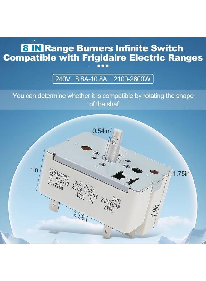OEM home 316436001 مفتاح عنصر سطح النطاق يناسب تمامًا استبدال مفتاح التحكم في النطاق كينمور فريجيدير استبدال الطراز: 316436001 AP3885460 316021501 ps1145040 - Image 3