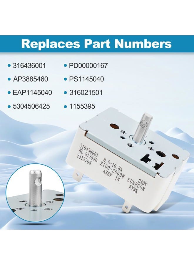 OEM home 316436001 مفتاح عنصر سطح النطاق يناسب تمامًا استبدال مفتاح التحكم في النطاق كينمور فريجيدير استبدال الطراز: 316436001 AP3885460 316021501 ps1145040 - Image 5