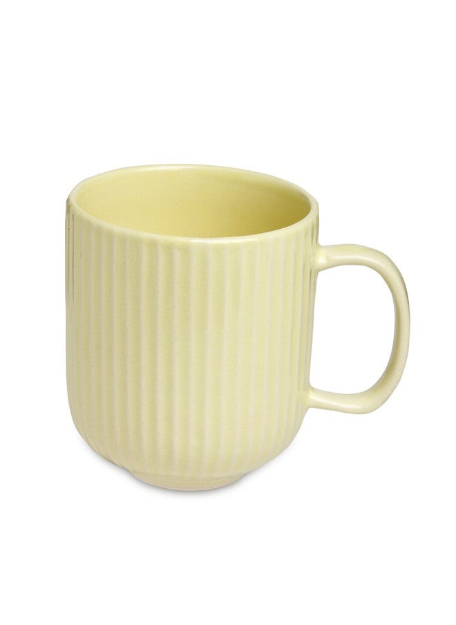 Arrabi Princely Camel Yellow Textured Ceramic Microwave Safe 2 Piece Mugs with Tray - 220ml - Image 3