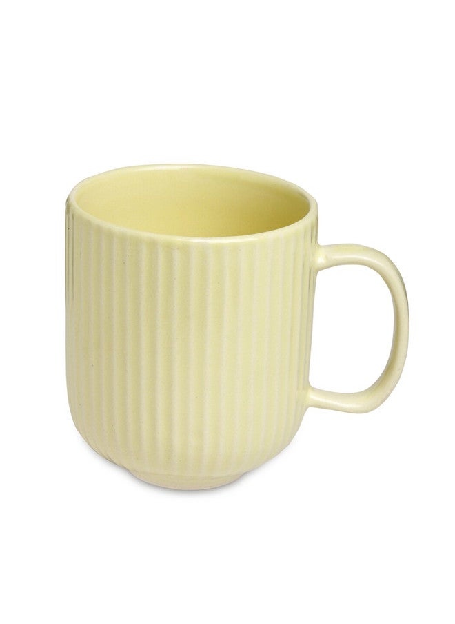 Arrabi Princely Camel Yellow Textured Ceramic Microwave Safe 2 Piece Mugs with Tray - 220ml - Image 4