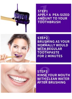 GlorySmile v34 Colour Corrector Purple Toothpaste Teeth Whitening Color Corrector Toothpaste Purple Teeth Whitener Teeth Whitening Booster Purple Whitening Toothpaste Teeth Whitener Tooth Stain Removal 30ml  - Image 3