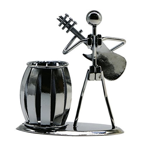 LepoHome Pen Holder for Desk, Guitar Style Pencil Holder for Men Gifts, Cute Metal Pen Cup for Office Decor Desktop Organizer Desk Accessories - Image 4