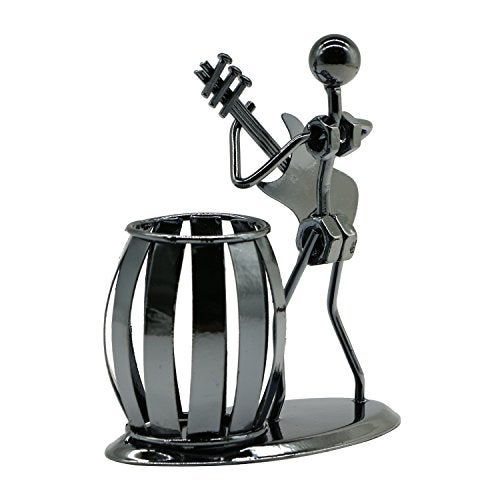 LepoHome Pen Holder for Desk, Guitar Style Pencil Holder for Men Gifts, Cute Metal Pen Cup for Office Decor Desktop Organizer Desk Accessories - Image 3