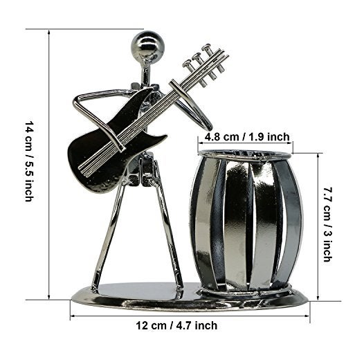 LepoHome Pen Holder for Desk, Guitar Style Pencil Holder for Men Gifts, Cute Metal Pen Cup for Office Decor Desktop Organizer Desk Accessories - Image 5