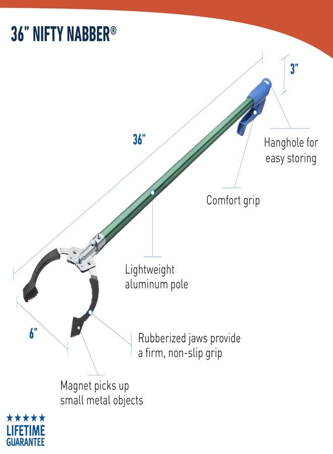 Unger Professional 36” Nifty Nabber, 2 Count, Reacher Grabber Tool, Trash Picker Upper, Built-in Magnet and Ergonomic Grip, Outdoor Claw Pickup, Reaching Assist for Seniors, Safely Perform Tasks - Image 5