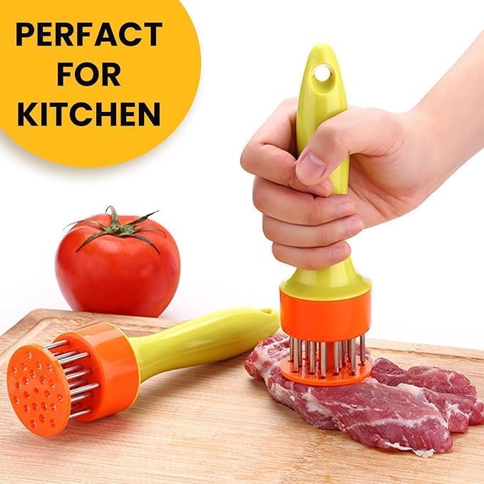 Prostuff.in® 1Pcs Meat Tenderizer Tool with Stainless Steel Needles – Heavy-Duty Tenderizer for Beef, Mutton, Chicken & BBQ | Perfect for Home Cooking, Picnics & Outdoor Grilling - Image 2