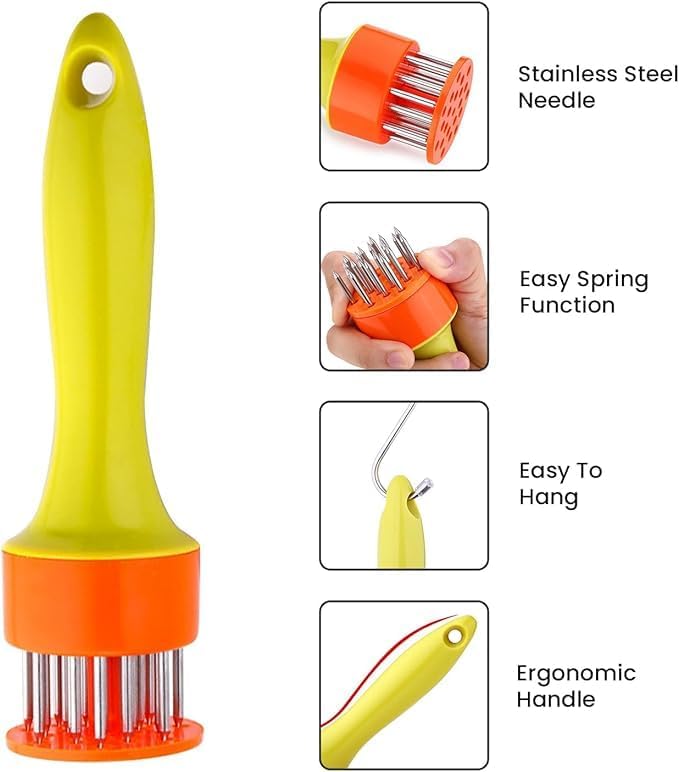 Prostuff.in® 1Pcs Meat Tenderizer Tool with Stainless Steel Needles – Heavy-Duty Tenderizer for Beef, Mutton, Chicken & BBQ | Perfect for Home Cooking, Picnics & Outdoor Grilling - Image 5