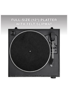 VICTROLA Victrola VTA-78 Eastwood LP Vinyl Record Player Bluetooth Speaker 3 Speed Turntable 12" Platter AT-3600L Moving Magnet Catridge Bluetooth Streaming RCA 3.5mm Output (Black)  - Image 3