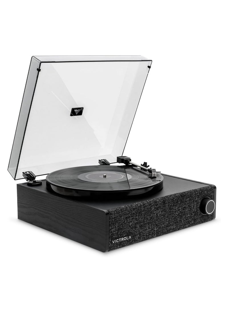 VICTROLA Victrola VTA-78 Eastwood LP Vinyl Record Player Bluetooth Speaker 3 Speed Turntable 12" Platter AT-3600L Moving Magnet Catridge Bluetooth Streaming RCA 3.5mm Output (Black)  - Image 1