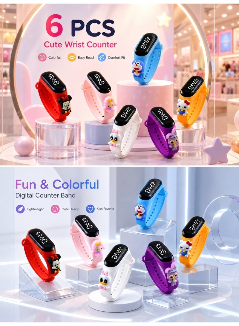 DTBG 6 Pack Kids Digital Watch Set, LED Touch Screen Waterproof Outdoor Sports Watches with Alarm & Calendar, Boys & Girls Gift Combo - Image 5