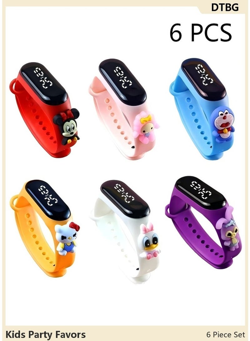 DTBG 6 Pack Kids Digital Watch Set, LED Touch Screen Waterproof Outdoor Sports Watches with Alarm & Calendar, Boys & Girls Gift Combo - Image 2