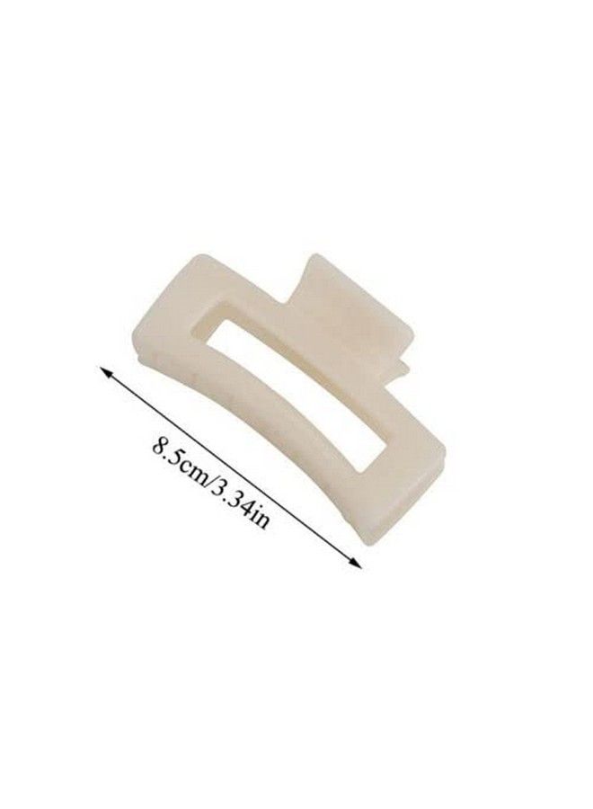 Pactiv Large Hair Claws Women Hair Clip Rectangle Marble Look Barrette Ponytail Clamps Neutral Hair Clips 4 Pack Thick Hair New - Image 4