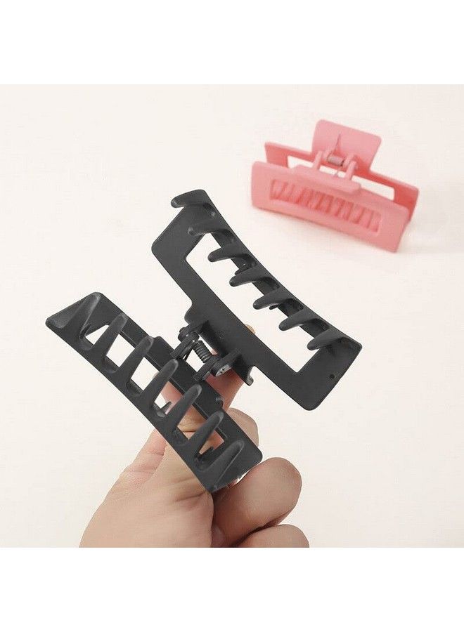 Pactiv Large Hair Claws Women Hair Clip Rectangle Marble Look Barrette Ponytail Clamps Neutral Hair Clips 4 Pack Thick Hair New - Image 3