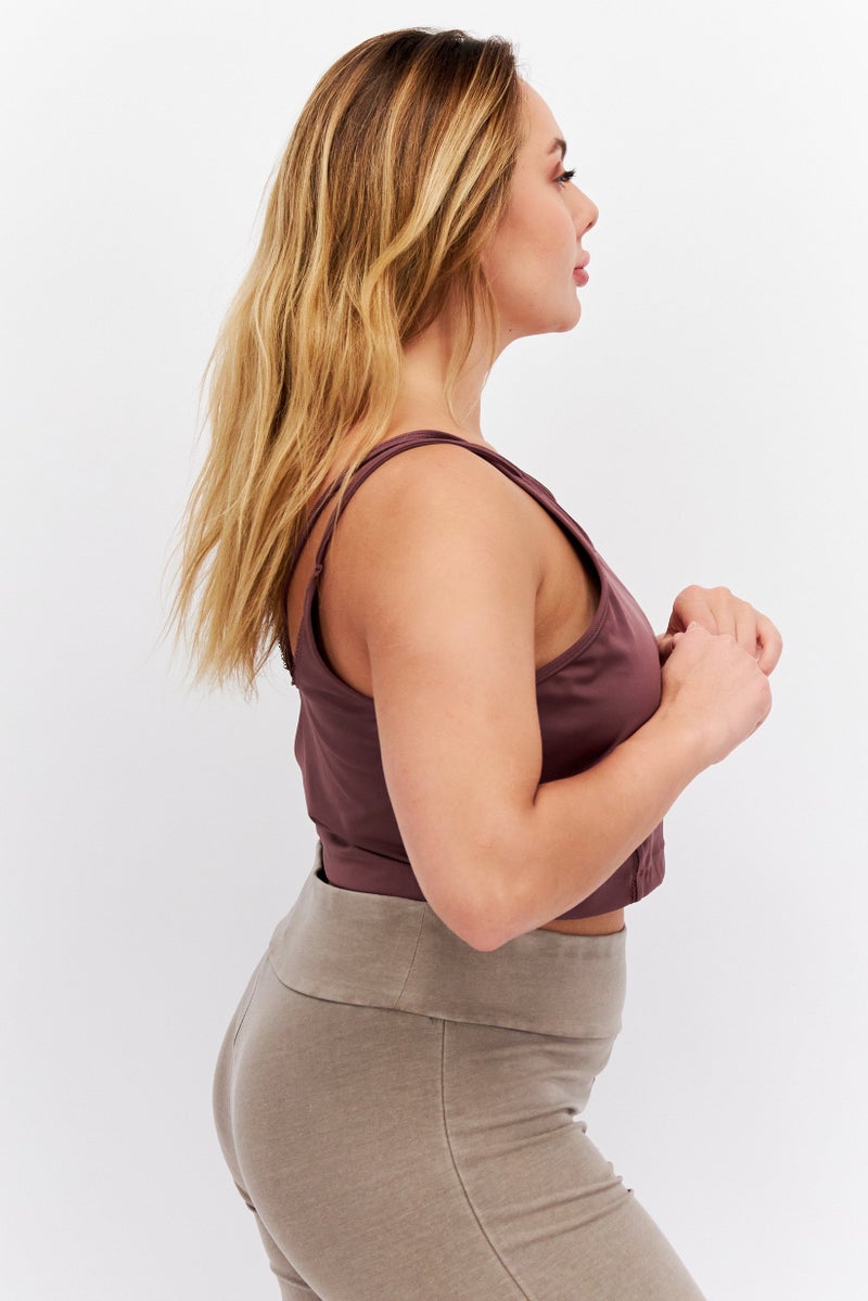 PUMA Women Sportswear Fit Sleeveless Training Crop Top, Dusty Plum - Image 3