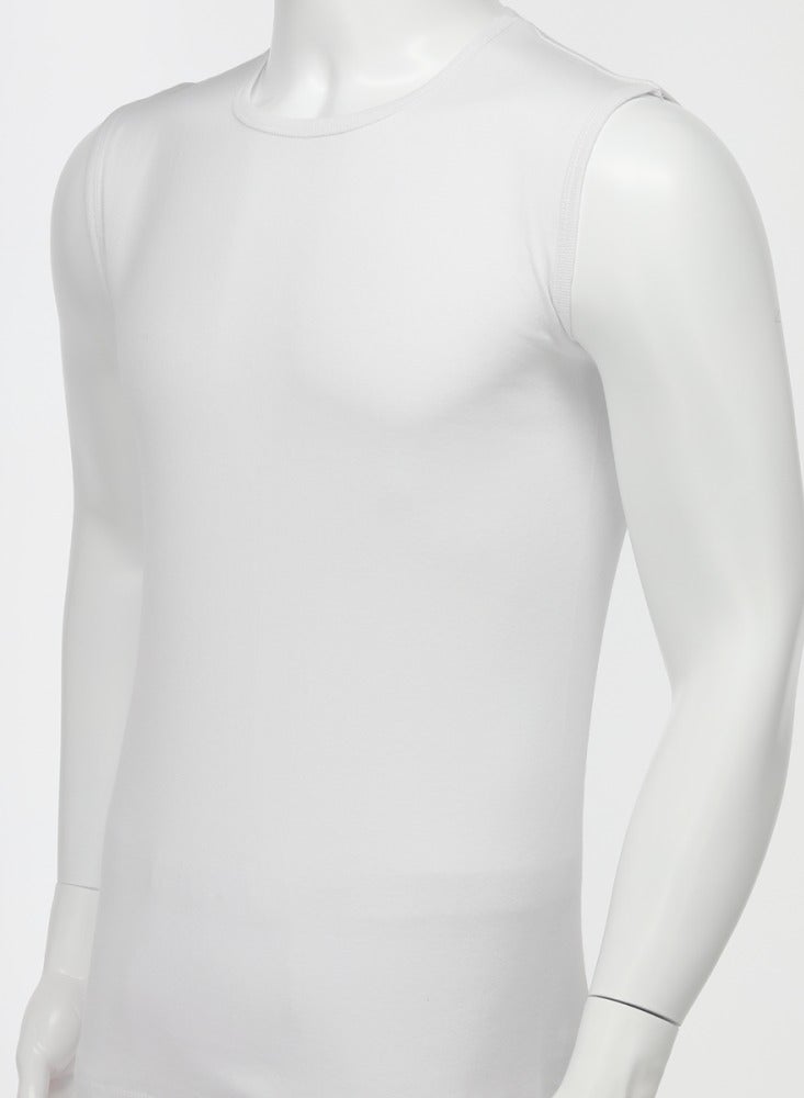 hullah Box of 6 Men's Soft Cotton Sleeveless Undershirts (Wide Shoulder Style) 