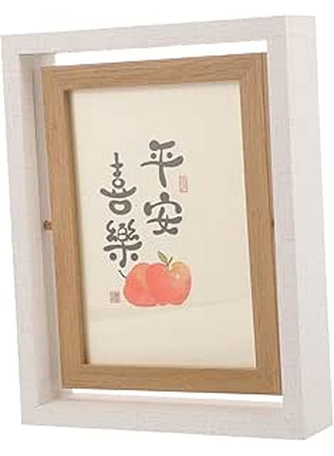 Wooden Rotating Picture Frame Decorative Spinning Photo Display Stand for Desk - Image 1
