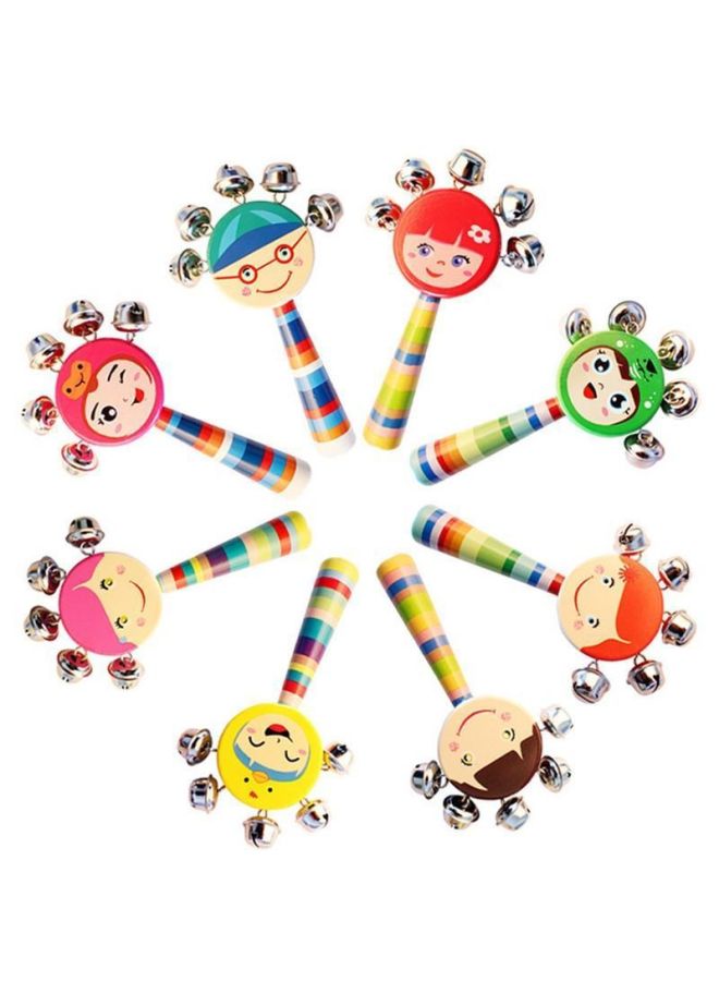 Newborn Hand Rattle Wave Drum 0 To 2 Years Old Hand Rattle Baby Toy Hundred Days Baby Toy Ringer Sand Hammer-Color:3-Piece Set (Ping An Drum + Bell Holding + Smiling Face Ring)  - Image 4