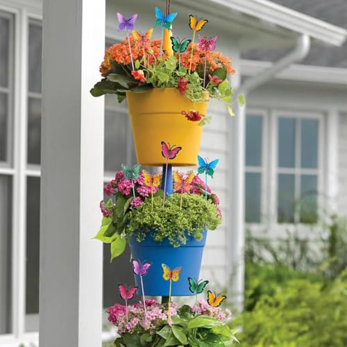 hogardeck Garden Decor for Outside Set of 20 Metal Butterfly Decorative Garden Stakes for Spring Decor Yard Art Garden Decorations for Outdoor Lawn Pathway Patio - Image 3
