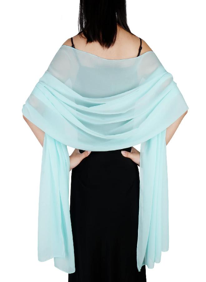 Ladiery Chiffon Shawl Wraps for Women Evening Dresses, Elegant Soft Sheer Shawls for formal dressy Bride Wedding - Image 2