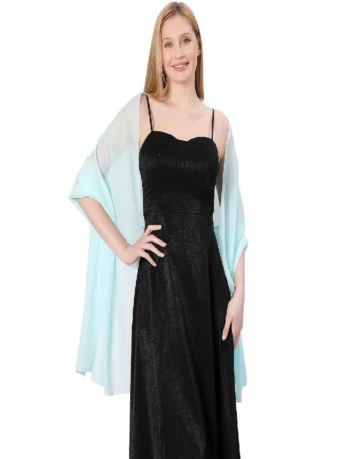 Ladiery Chiffon Shawl Wraps for Women Evening Dresses, Elegant Soft Sheer Shawls for formal dressy Bride Wedding - Image 1