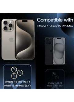 URBBKING Camera Lens Protector for iPhone 15 Pro and iPhone 15 Pro Max Natural Titanium  - Image 4