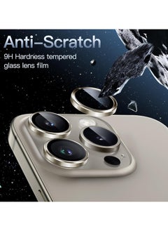 URBBKING Camera Lens Protector for iPhone 15 Pro and iPhone 15 Pro Max Natural Titanium  - Image 2