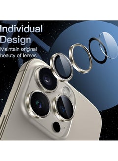 URBBKING Camera Lens Protector for iPhone 15 Pro and iPhone 15 Pro Max Natural Titanium  - Image 3