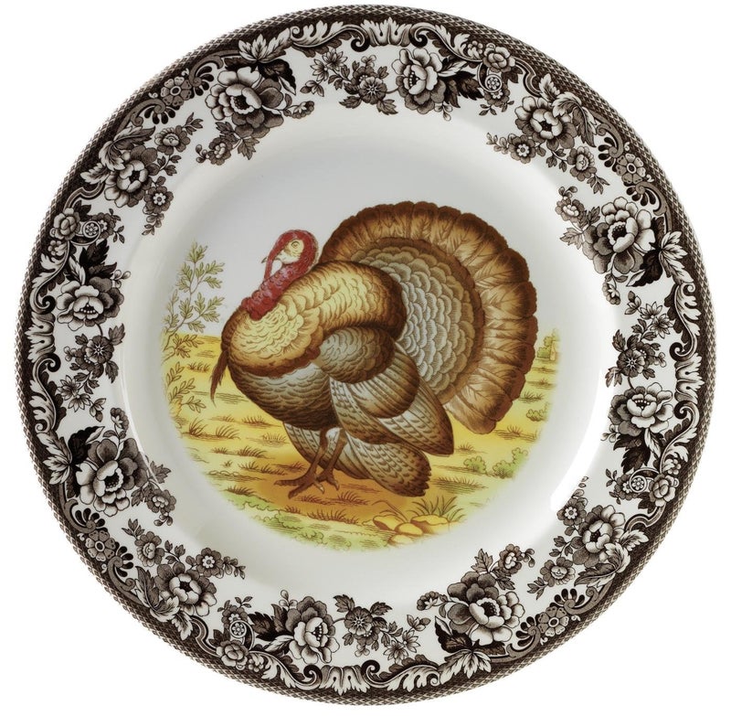 Spode Spode Woodland Salad Plate 8 Turkey Design Thanksgiving Tableware  Fine Earthenware Dishwasher  Microwave Safe Classic Floral Pattern Holiday Gift for Family  Friends 