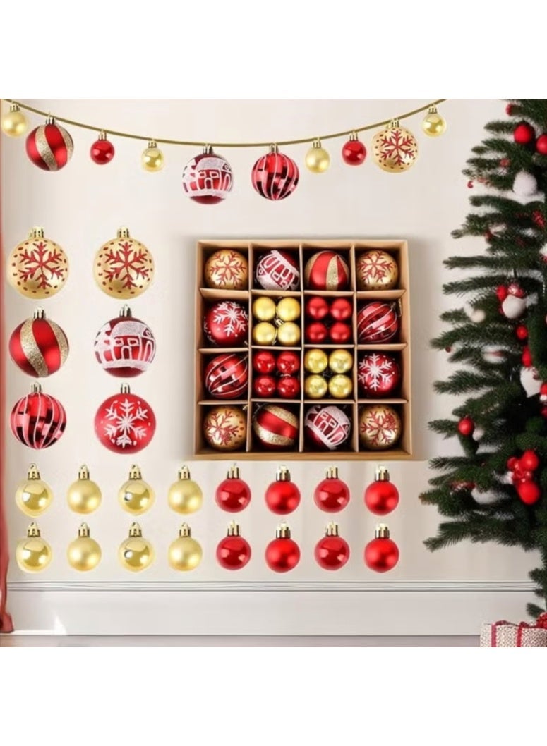 Bauble Ornament Ball Set, 44Pcs Shatterproof Tree Hanging Balls - Image 1