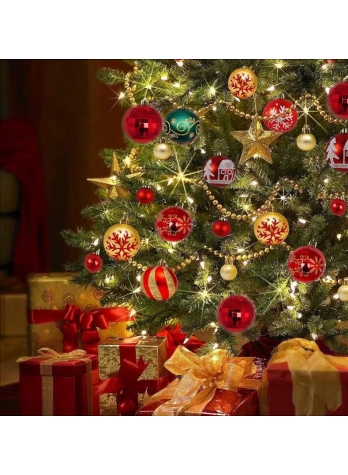 Bauble Ornament Ball Set, 44Pcs Shatterproof Tree Hanging Balls - Image 4