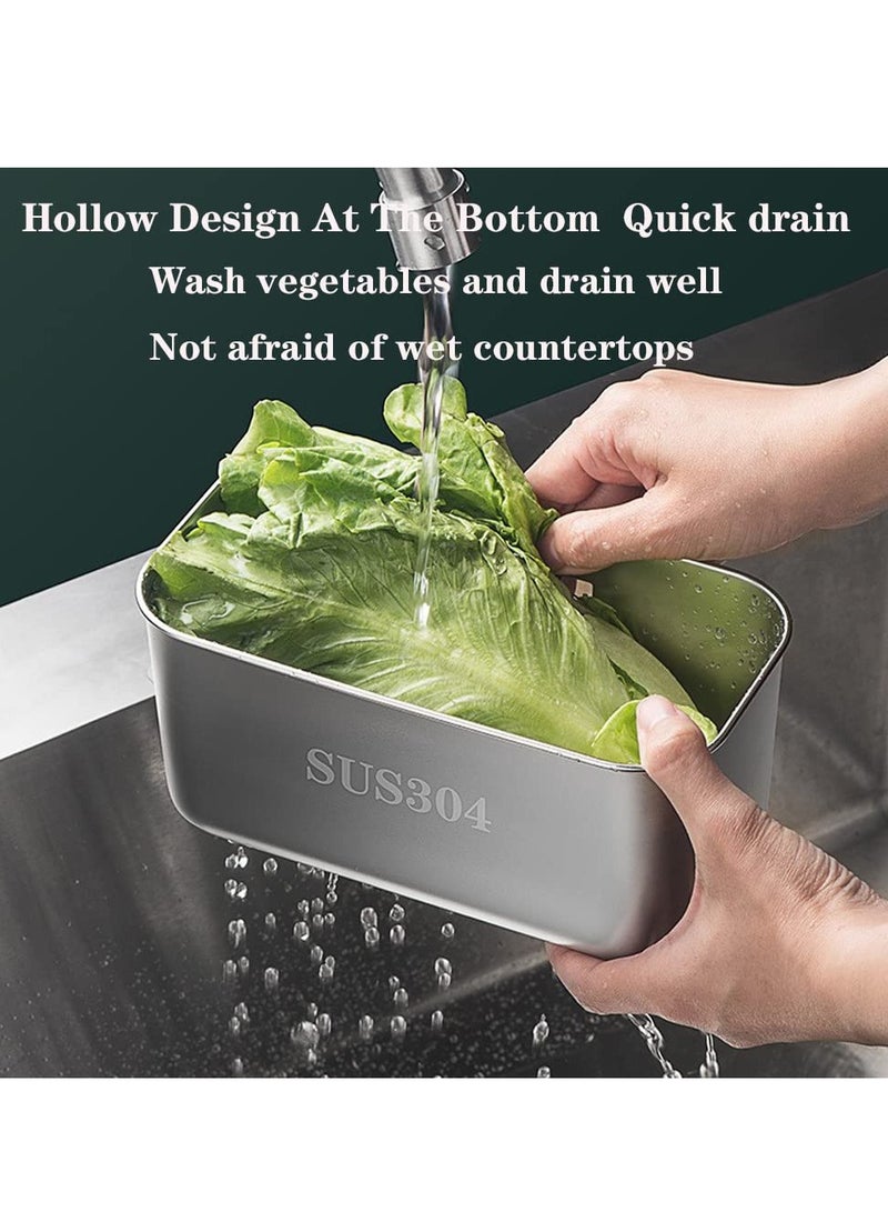 Excefore Stainless Steel Sink Strainer Basket,Multifunction Sink Strainer Kitchen Food Catcher for Filter Kitchen Waste and Wash Vegetables Fruits (square silver) - Image 4