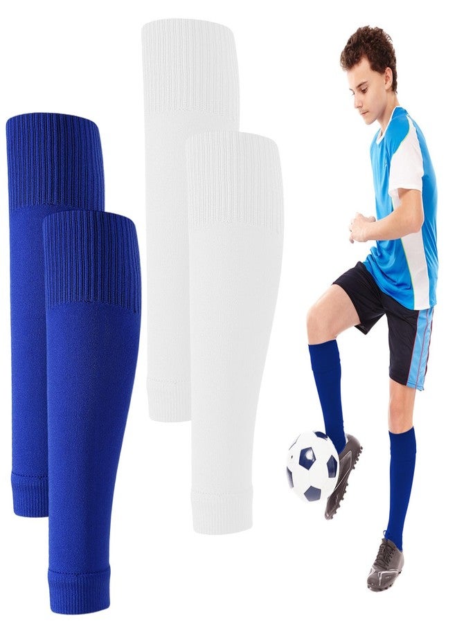 VILPKWMP 2 Pairs Pre Cut Soccer Socks, Soccer Sock Sleeves and Shin Guard Sleeves for Youth Men and Women, Breathable Stretch Calf Support, Secure Fit Leg Covers for Training Practice and Matches - Image 1