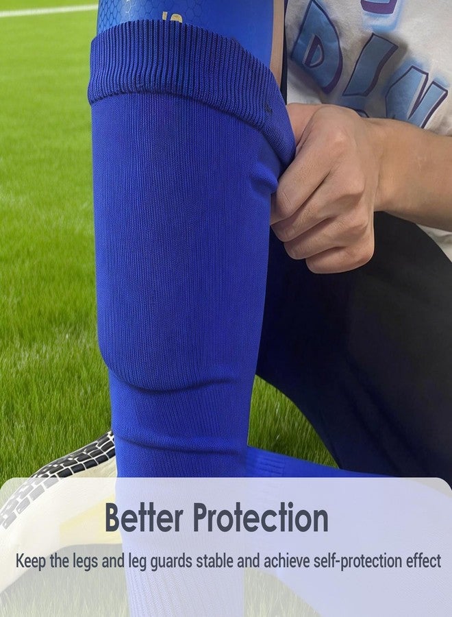 VILPKWMP 2 Pairs Pre Cut Soccer Socks, Soccer Sock Sleeves and Shin Guard Sleeves for Youth Men and Women, Breathable Stretch Calf Support, Secure Fit Leg Covers for Training Practice and Matches - Image 4