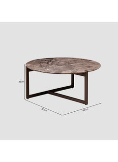 AL HUZAIFA FURNITURE Orville Coffee Table Italian Marble Top Stainless Steel Legs  - Image 5