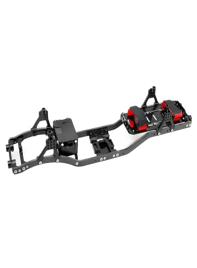 RXZIXYL 1/10 RC Crawler Carbon Fiber Girder 4MM CNC Metal Car Chassis Frame Body Kit Parts for Axial SCX10 II Rock Off Road Truck (Black) - Image 2