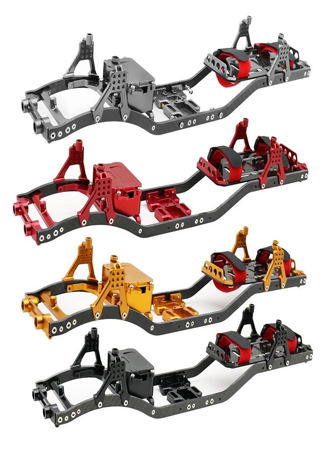 RXZIXYL 1/10 RC Crawler Carbon Fiber Girder 4MM CNC Metal Car Chassis Frame Body Kit Parts for Axial SCX10 II Rock Off Road Truck (Black) - Image 1