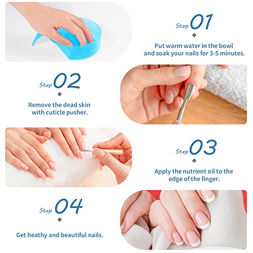 TXIN 4 Pcs Hand Cuticle Nail Soaking Bowl, Dead Skin Cleaning Softening Nursing Bowl, Soften Dead Skin Soaking Manicure Bowl, Manicure Soaking Tool, Acrylic/Gel Finger Nail Art Tips Soak Bowl Tray - Image 4