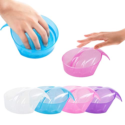 TXIN 4 Pcs Hand Cuticle Nail Soaking Bowl, Dead Skin Cleaning Softening Nursing Bowl, Soften Dead Skin Soaking Manicure Bowl, Manicure Soaking Tool, Acrylic/Gel Finger Nail Art Tips Soak Bowl Tray - Image 1