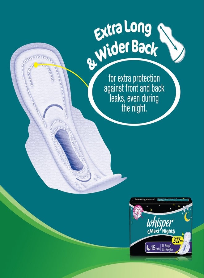 Whisper Maxi Nights Sanitary Pads for Women, XL, Pack of 30 Napkins - Image 4