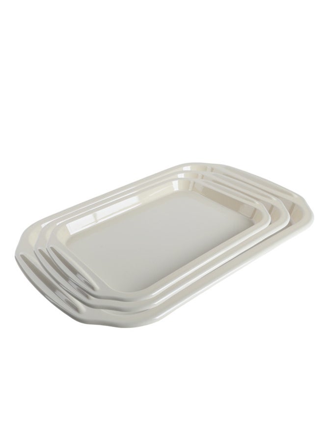Trust 3-Piece Melamine Serving Tray Set Small Size 38CM, Medium Size 45CM & Large Size 50CM Beige  - Image 1