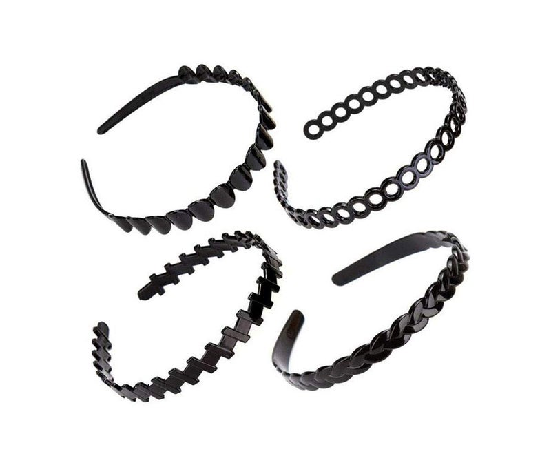 Suoirblss Suoirblss 8 Pcs Black Plastic Hair Comb Hair Headband DIY Hair Bands Hair Hoop Headwear Hair Accessory for Lady Women