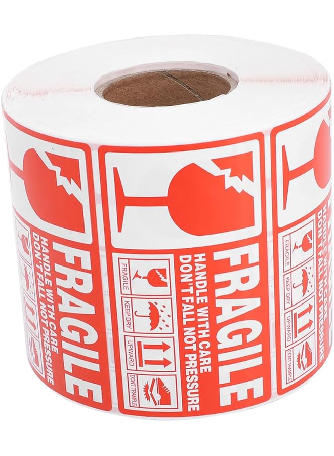 erorex 1 Roll Shipping Warning Labels Tag Handle With Care Sticker Fragile Warning Sticker Packing Warning Sticker Shipping Label Fragile Label Seal Wrapping Paper Copper Plate Stickers - Image 1