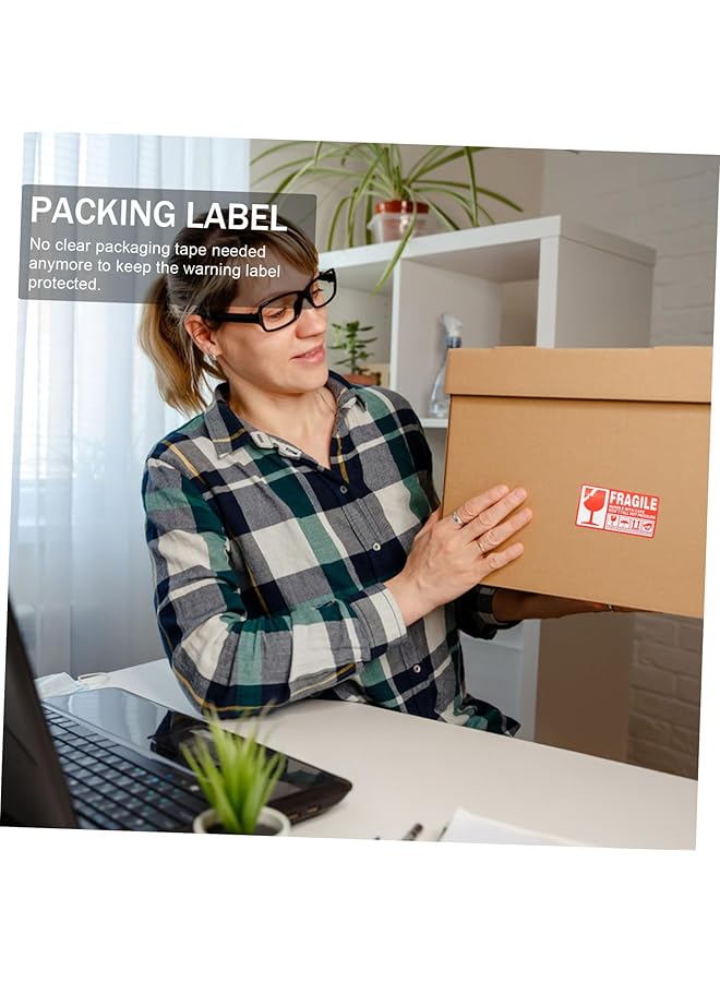 erorex 1 Roll Shipping Warning Labels Tag Handle With Care Sticker Fragile Warning Sticker Packing Warning Sticker Shipping Label Fragile Label Seal Wrapping Paper Copper Plate Stickers - Image 2
