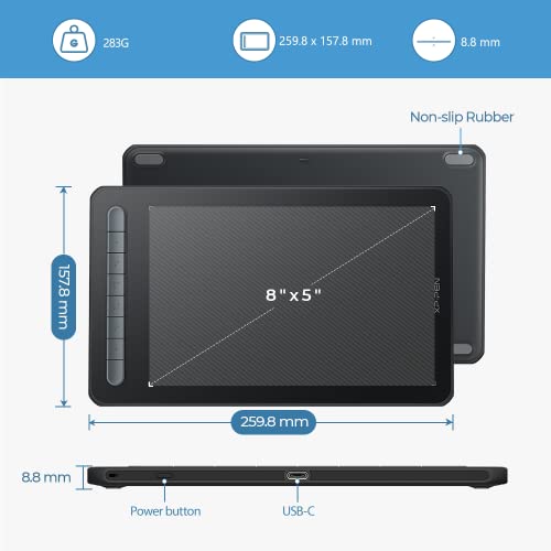 XP-PEN XPPen Deco M Drawing Tablet with X3 chip Stylus 8 Shortcut Keys, 8192 Levels of Pressure Sensitivity, X3 Elite Stylus and Fully-Laminated Display- Black - Image 2