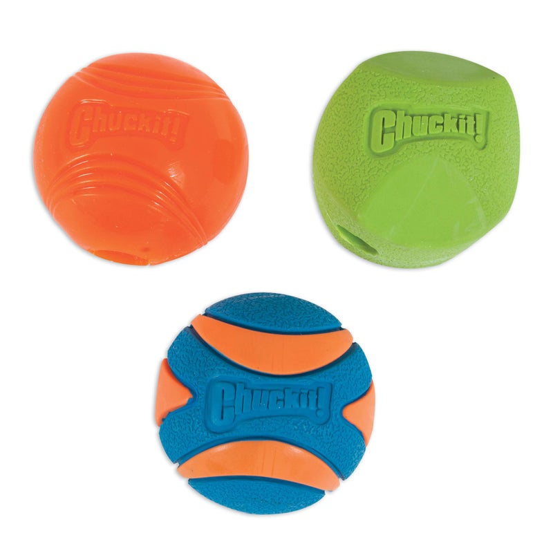 Chuckit Fetch Pack Dog Ball Dog Toys Medium 25 Inch Pack of 3 for Medium Breeds Includes Erratic Strato and Ultra Squeaker Balls - Image 2