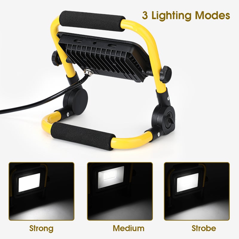 Portable LED Flood Light IP65 Waterproof Spotlight 5M Wire Plug Emergency Lights Stand - Image 1