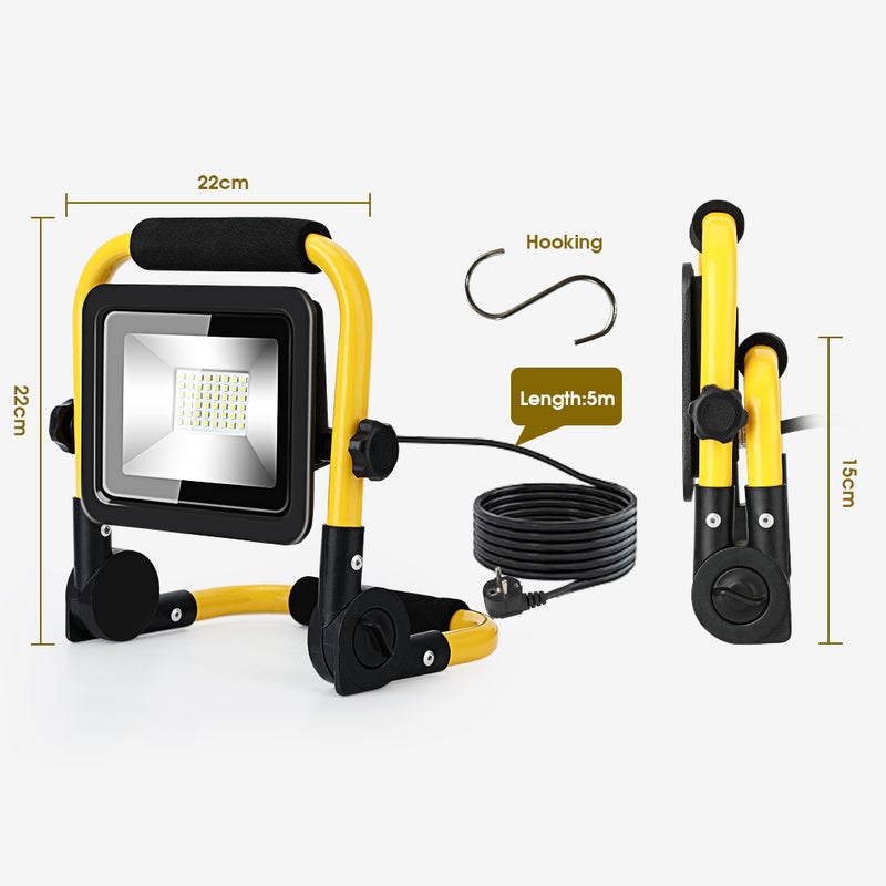 Portable LED Flood Light IP65 Waterproof Spotlight 5M Wire Plug Emergency Lights Stand - Image 5